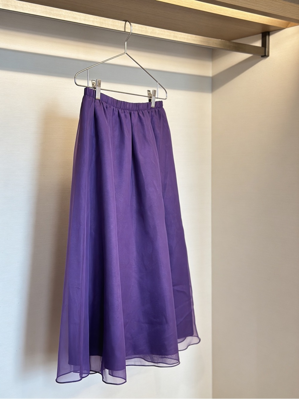 Women's Purple A-Line Midi Skirt